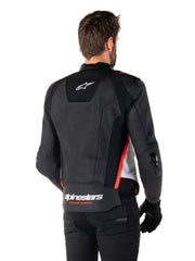 Alpinestars Leather Jacket Missile v3 Black/White/Red Fluo