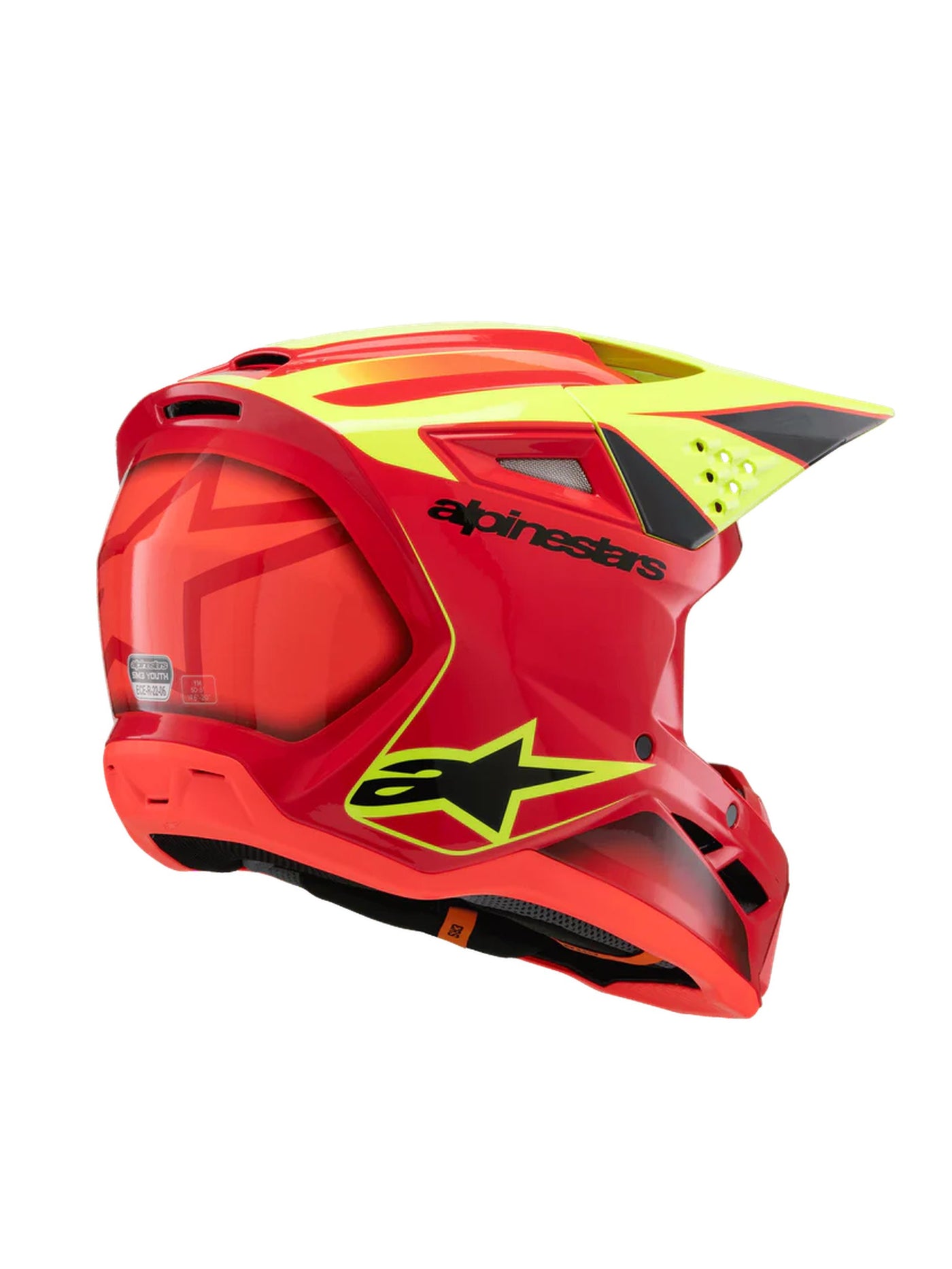 Alpinestars Helmet SM3 Youth Fray Red/Yellow Fluo/Black