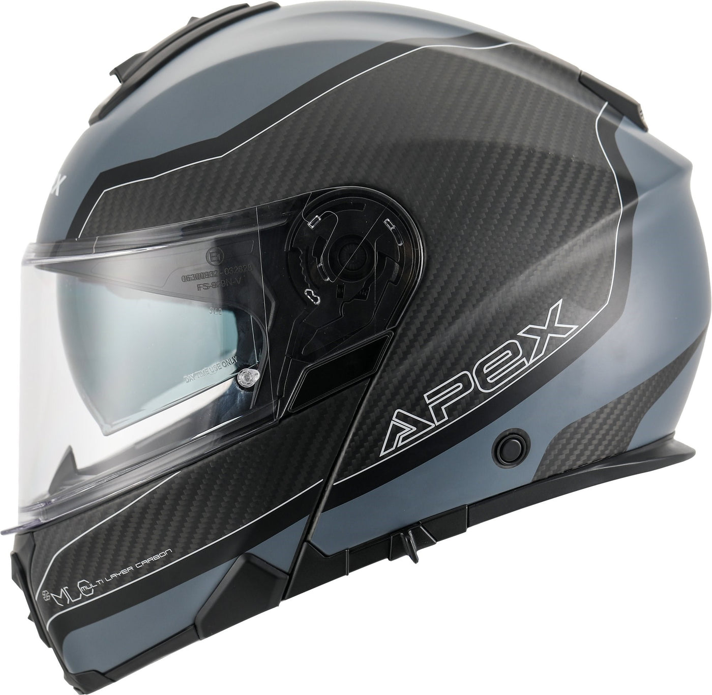 APEX Helmet MC500 Carbon Dolomites black/grey/silver glossy