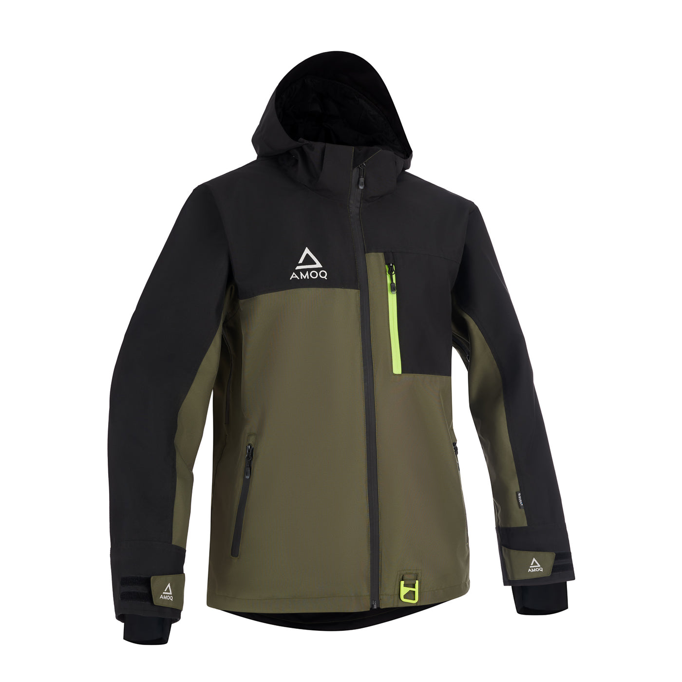 AMOQ Dynamic Jacket Insulated Black/Military Green/Hivis