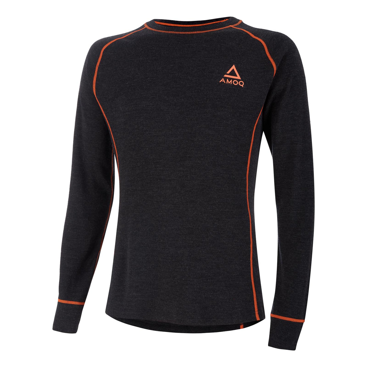 AMOQ 100% Merino Base Layer Jersey Gray/Orange