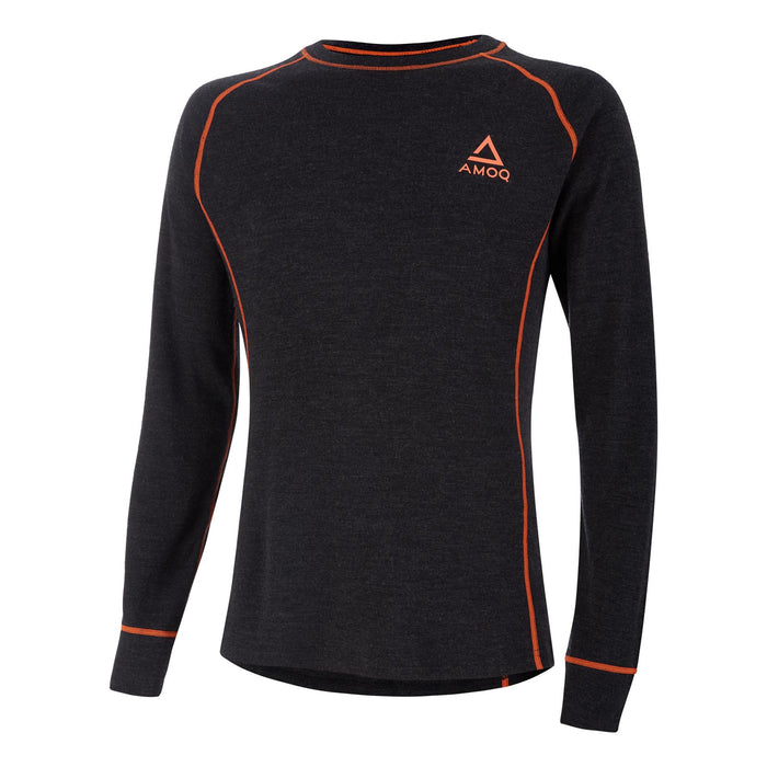 AMOQ 100% Merino Base Layer Jersey Gray/Orange