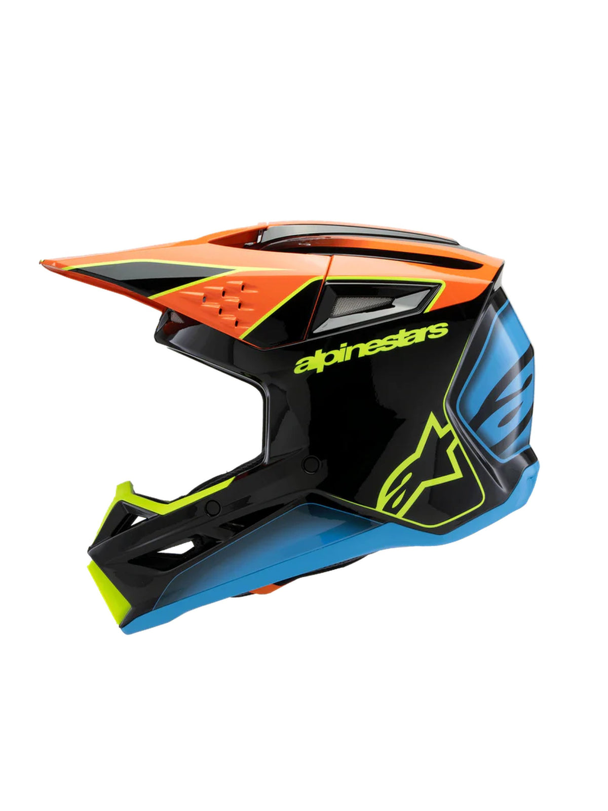 Alpinestars Helmet SM3 Youth Fray Black/Orange/YEllow Fluo
