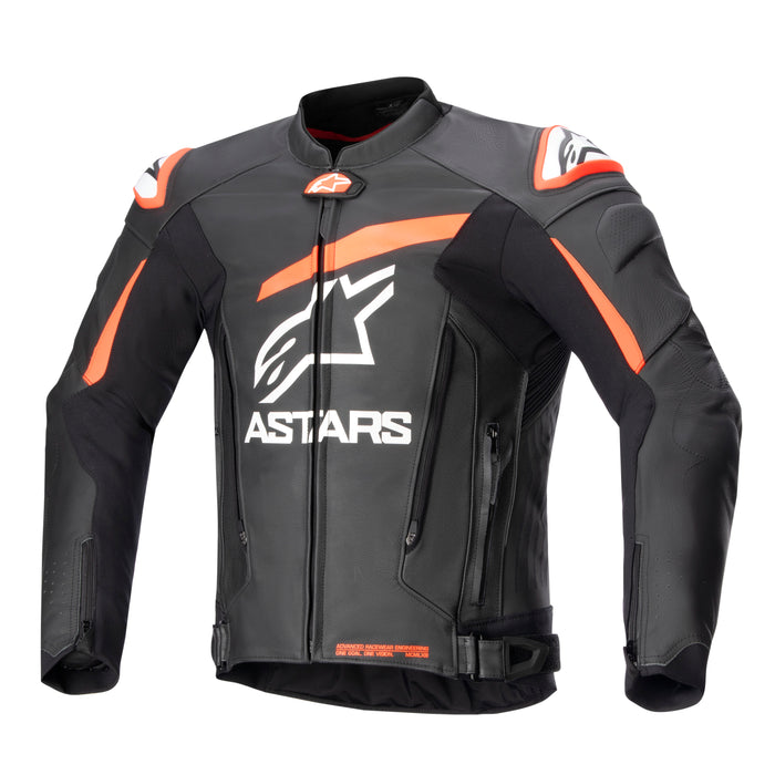 Alpinestars Leather Jacket GP Plus R v4 Black/Red Fluo