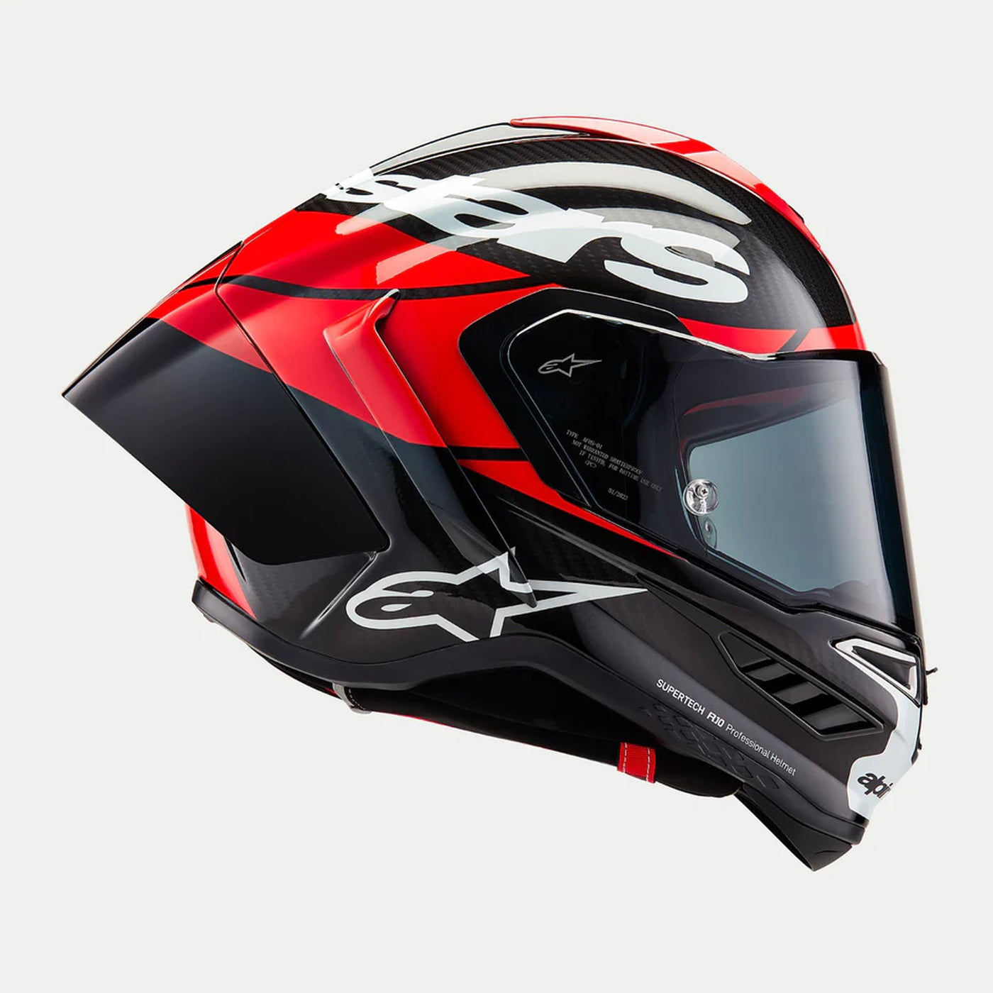 Alpinestars Helmet Supertech R10 Element Black/Carb/Fluo Red/White