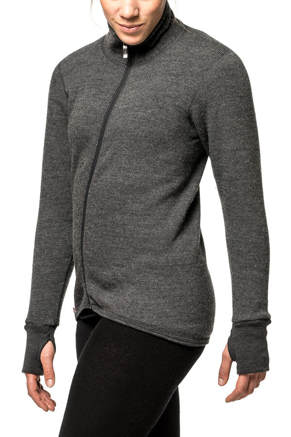Woolpower Full zip 400 Merino Mid layer Jacket grey