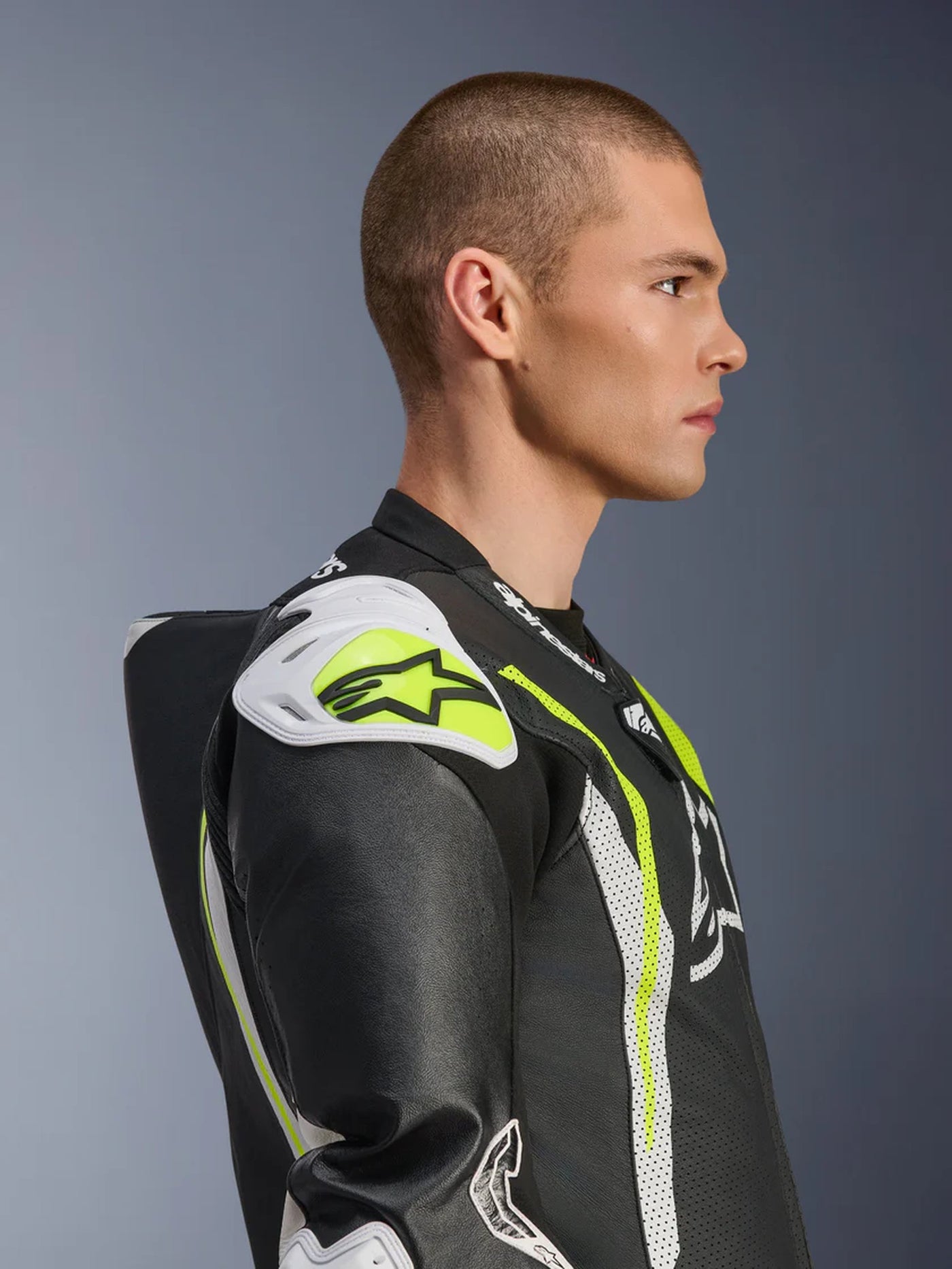 Alpinestars Leather suite 1-pcs GP Tech v5 Black/White/Fluo Yellow
