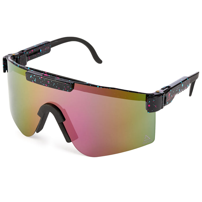 AMOQ Comet Sunglasses Black Splash - Purple Mirror