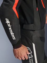 Alpinestars Leather Jacket GP Force v2 Black/Fluo Red