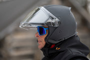 AMOQ Cluster double visor Jet Helmet Blackout