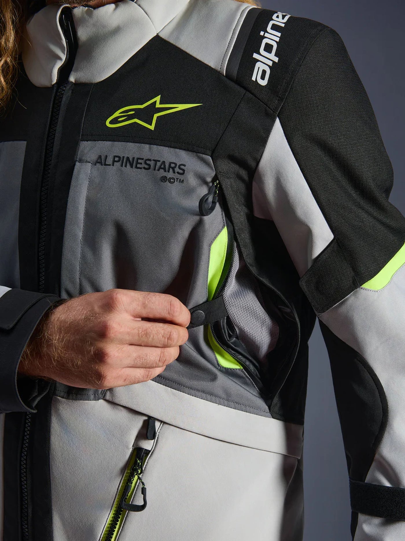 Alpinestars Jacket Andes v4 Drystar Ice Gray/Fluo Yellow