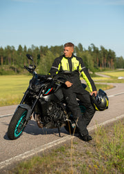 Lindstrands textile jacket Lomsen Black/HV yellow