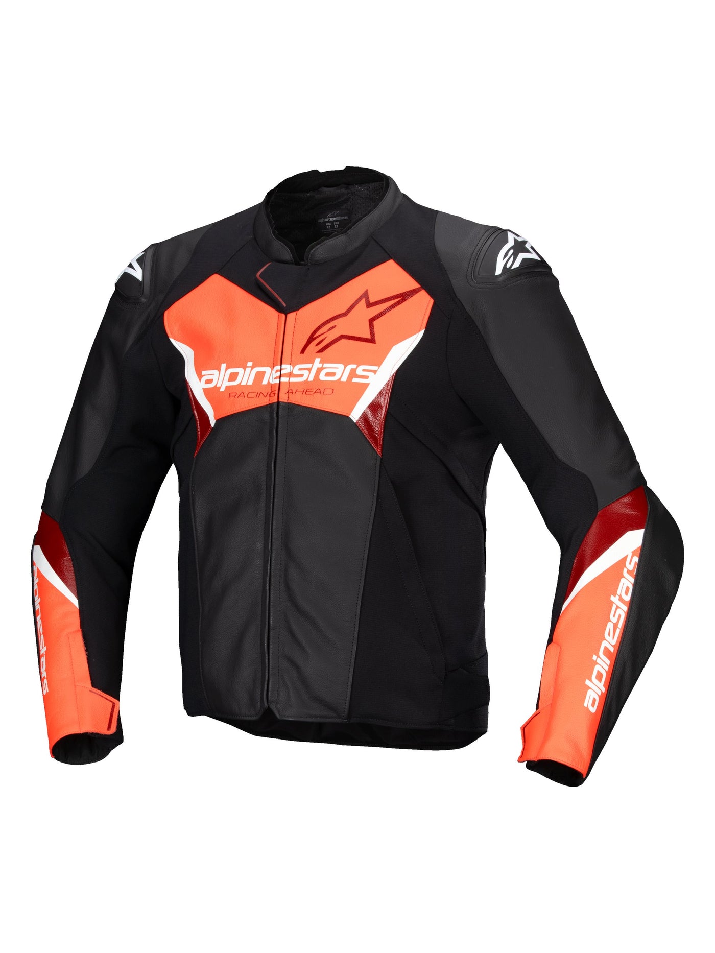Alpinestars Leather Jacket Faster v3 Black/Red Fluo