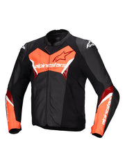 Alpinestars Leather Jacket Faster v3 Black/Red Fluo