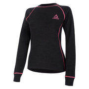 AMOQ 100% Merino W's Base Layer Jersey Gray/Pink